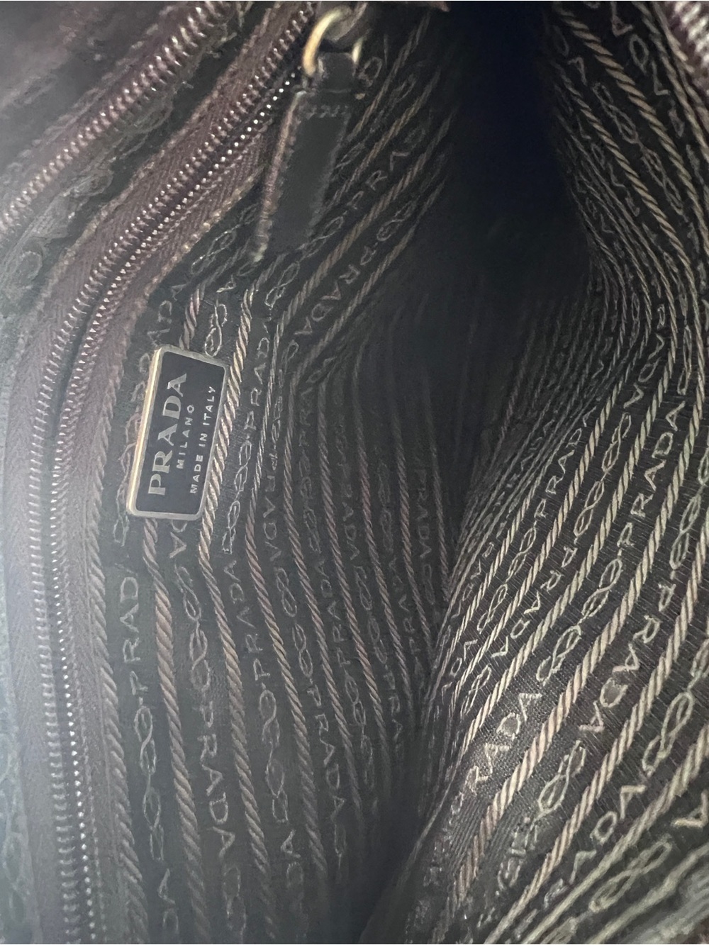 Prada⭐️Brown Embossed Leather Crossbody Bag - Picture 11 of 12